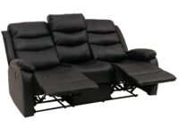 3er Kinosessel Relaxsessel Kunstleder mit Liegefunktion schwarz