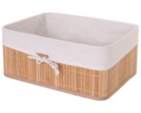 3er Set Aufbewahrungskorb Bambus Ordnungsbox naturfarben