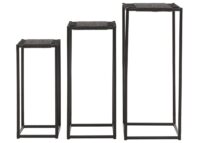 3er-Set Blumentisch Beistelltisch stapelbar Metall anthrazit