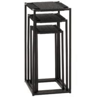 3er-Set Blumentisch Beistelltisch stapelbar Metall anthrazit