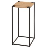 3er-Set Blumentisch Beistelltisch stapelbar Metall Papierseil natur