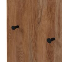3er-Set Garderobenpaneel Wandgarderobe Massivholz Ablage Haken Eiche