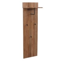 3er-Set Garderobenpaneel Wandgarderobe Massivholz Ablage Haken Eiche