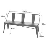 3er Sitzbank Kunstleder Chesterfield Esszimmer Gastronomie