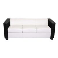3er Sofa Couch Loungesofa Kunstleder Leder weiss schwarz