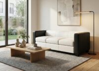 3er Sofa Couch Loungesofa Kunstleder Leder weiss schwarz