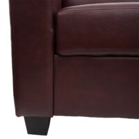 3er Sofa aus Kunstleder rot-braun