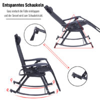 3in1 Hochlehner Schaukelstuhl Liegestuhl Gartenstuhl – faltbar