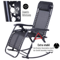 3in1 Hochlehner Schaukelstuhl Liegestuhl Gartenstuhl – faltbar