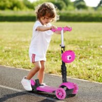 3in1 Kickboard Scooter Trottinett Kinderauto Rosa