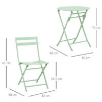 3tlg. Balkonset Bistrotisch Metall mit 2 Stühlen klappbar Rosa