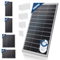 3x Solarpanel Monokristallin - 130W 18V für 12V Batterien Photovoltaik