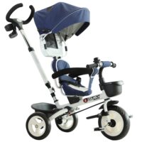 4-in-1 Kinderwagen Dreirad Buggy - Blau