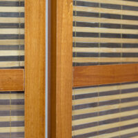 4-teiliger Paravent Raumteiler aus Holz Braun