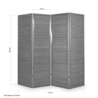 4-teiliger Paravent Raumteiler aus Holz Braun