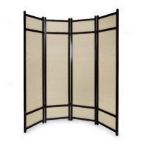 4-teiliger Paravent Raumteiler aus Holz Natur