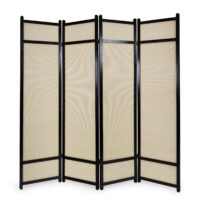 4-teiliger Paravent Raumteiler aus Holz Natur