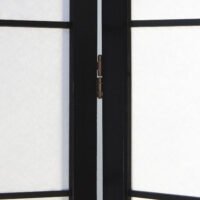 4-teiliger Paravent Raumteiler aus Holz Schwarz
