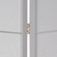 4-teiliger Paravent Raumteiler aus Holz mit Kirschblüten Weiss