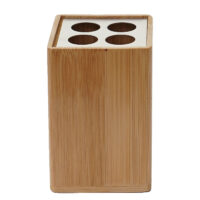 4-teiliges Badset Seifenspender Zahnbürstenhalter Bambus