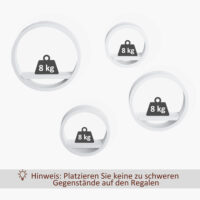 4 tlg. Wandregal Set Rund Hängeregal weiss