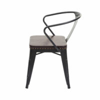 4er-Set Esszimmerstuhl JAM-H10 Chesterfield Industrial schwarz-braun