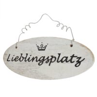 4er Set Wandschild Dekoschild Holzschild ~ weiss