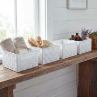 4er-Set Aufbewahrungskörbe Regalkorb Deko 12x19x19cm weiss