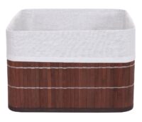 4er-Set Aufbewahrungskorb Bambus Ordnungsbox Regalkorb braun