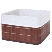 4er-Set Aufbewahrungskorb Bambus Ordnungsbox Regalkorb braun