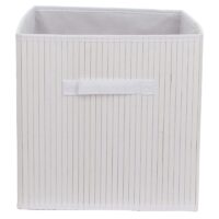 4er-Set Faltboxen Bambus Aufbewahrung Ordnungsbox 32x32x32cm weiss