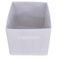 4er-Set Faltboxen Bambus Aufbewahrung Ordnungsbox 32x32x32cm weiss