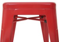 4er-Set Barhocker Metall Industriedesign stapelbar rot