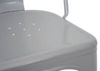 4er-Set Barhocker mit Lehne Metall Industriedesign Tresenhocker grau