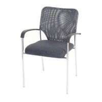 4er Set Besucherstuhl stapelbar Stoff für Konferenz Büro grau