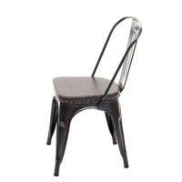 4er-Set Esszimmerstühle Chesterfield Kunstleder Industrial schwarz-braun