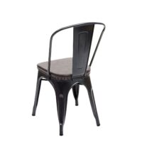 4er-Set Esszimmerstühle Chesterfield Kunstleder Industrial schwarz-braun