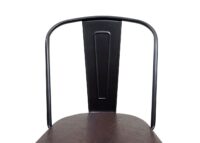 4er-Set Esszimmerstühle Chesterfield Kunstleder Industrial schwarz-braun