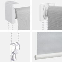 4er-Set Fensterrollos blickdicht Sonnenschutz 120x230cm rot/weiss/beige