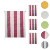 4er-Set Fensterrollos blickdicht Sonnenschutz 120x230cm rot/weiss/beige