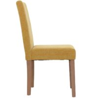 4er-Set Esszimmerstühle Hochlehner Chenille Holz natur gelb