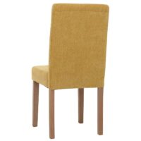 4er-Set Esszimmerstühle Hochlehner Chenille Holz natur gelb