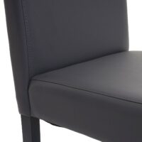 4er-Set Esszimmerstühle Kunstleder matt mit dunklen Beinen grau