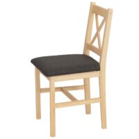 4er-Set Esszimmerstühle Massivholz Landhaus natur schwarz