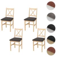 4er-Set Esszimmerstühle Massivholz Landhaus natur schwarz