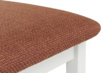 4er-Set Esszimmerstühle Massivholz Landhaus Polster weiss terrakotta