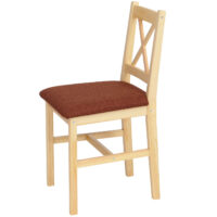 4er-Set Esszimmerstühle Massivholz Landhaus Stoff natur terrakotta