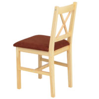 4er-Set Esszimmerstühle Massivholz Landhaus Stoff natur terrakotta