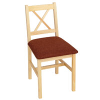 4er-Set Esszimmerstühle Massivholz Landhaus Stoff natur terrakotta