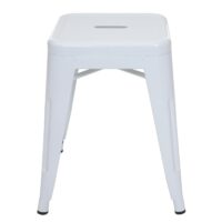 4er-Set stapelbare Metallhocker Industriedesign weiss